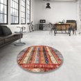 thumbnail image 3 of Ahgly Company Tapis d'Intérieur Carrés Abstraits Brun Chameau, Tapis de Zone Abstraits, 7 Pieds Carré, 3 of 6