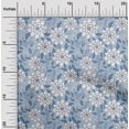 thumbnail image 2 of oneOone Polyester Spandex Medium Blue Fabric Floral Retro Sewing Material Print Fabric By The Yard 56 Inch Wide, 2 of 5