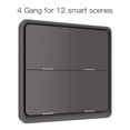 thumbnail image 1 of Wireless Scene Switch Push Button Smart Switch Wall Panel Battery Powered Tuya/ Smart Life APP Remote Control for Smart Home Devices(ZigBee Hub Required), Grey 4 Gang, 1 of 8