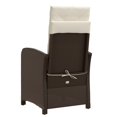 thumbnail image 5 of vidaXL Outdoor Reclining Garden Chairs 2 Pieces with Cushions Brown Poly Rattan, 5 of 5