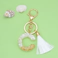 thumbnail image 1 of tumgatte New White Tassel Letter Key Chain Crystal Drop Pendant Fashionable Bag Key Chain Clearance, 1 of 2