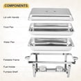 thumbnail image 3 of TROPOW Chafing Dish Buffet Set 4 Pack, 8 Qt Stainless Steel Chafer Buffet Servers and Warmers Sets with Lid Folding Frame, Rectangular Chafing Dishes for Parties, Weddings, Catering Events, Silver, 3 of 7