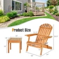 thumbnail image 2 of Gymax Ensemble de 3 Chaises Adirondack en Eucalyptus avec Table d'Appoint pour Patio Extérieur Naturel, 2 of 10