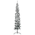 thumbnail image 1 of vidaXL Slim Artificial Half Christmas Tree with Flocked Snow 210 cm, 1 of 5