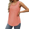 thumbnail image 3 of Liquidation d'Économies! Hauts pour Femmes Grande Taille, Blouse d'Été à Manches Courtes pour Femmes, T-shirt à Manches Courtes Uni à Col Rond pour Femme, 3 of 4