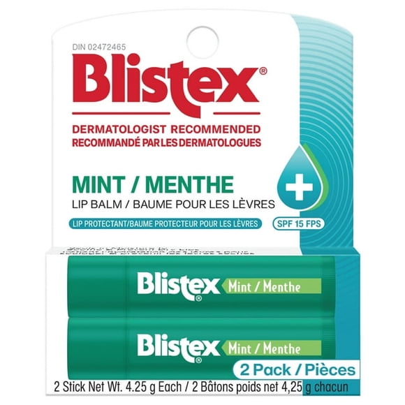 Blistex® Mint Lip Balm Sunscreen Twin Pack, 2 x 4.25 g