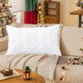 thumbnail image 1 of Wooowa 11.8x19.7Inch Rectangular Christmas Pillowcases, Embroidered Front & Solid Back, Festive Cushion Covers for Home Sofas, 1 of 8