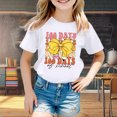 thumbnail image 2 of LUOGENLI T-Shirt pour Filles Enfants Mode Décontractée Imprimé Col Rond Ample Manche Courte T-Shirt Haut Maxi Chemises pour Filles Paquet Blanc 4-5 Ans, 2 of 5