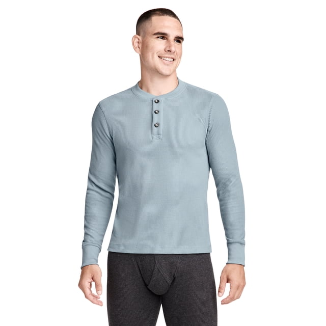 Jockey Men's Long Sleeve Waffle Henley