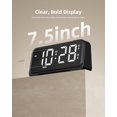 thumbnail image 2 of ROCAM Réveil Horloge Numérique, Réveils Simples et Bruyants pour Chambres, Grandes Touches, Réglage Facile, Grands Chiffres, Lecture Facile, Veilleuse à Variateur, Doubles Alarmes, Mode Jour de la Semaine Fin de Semaine, Mémoire d'Arrêt, 2 of 7