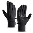 thumbnail image 1 of Men's Winter Thermal Gloves with Touchscreen Compatibility, Windproof Warm No Slip Grip for Outdoor Riding, Cycling, Skiing, Hiking, Work, and Cold Weather Activities Black XL, 1 of 5