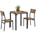 thumbnail image 1 of HOMCOM Ensemble de Table à Manger pour 2, Table de Cuisine Carrée et Chaises Brun Rustique, 1 of 10