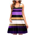 thumbnail image 2 of Ovzne Robes Grande Taille pour Femmes aux Formes Robe Femme Robe Décontractée pour Femme Grande Taille Sans Manches à Col Rond Robe Courte à Rayures Robe Grande Taille Liquidation, 2 of 5