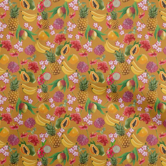 oneOone Georgette Viscose Orange Fabric Tropical Craft Projects Decor Fabric Printed By The Yard 42 Inch Wide