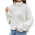 thumbnail image 1 of Hauts Tricotés pour Femmes Manches Longues Mode pour Femmes Manches Longues Col Rond Chandail Ample Hauts Blouse Chandail Tricoté Chandail d'Automne pour Femmes P-229 Blanc TG, 1 of 6