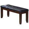 thumbnail image 1 of ACME Urban Faux Leather Tufted Upholstered Dining Bench in Black and Cherry, 1 of 2
