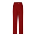 thumbnail image 3 of Dealovy Dress Pants Women Work Skinny Straight-Leg Trousers Solid Color Mid Rise Office Ankle Length Trousers, 3 of 5