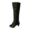 thumbnail image 1 of XZNGL Womens Round Toe High Heeled Thick Heeled Double Zipper Lace Stitching High Boots, 1 of 8
