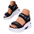 thumbnail image 1 of IUJSOY Womens Sandals Open Toe Platform Sneakers Lightweight Cushion Hook and Loop Athletic Shoes, 1 of 9
