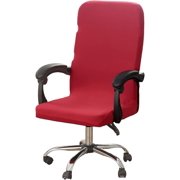 Office Chair Covers,Stretch Solid Color Computer Rotating Chair Cover with Zipper,for Home Office Desk Computer Chair(Red,L)