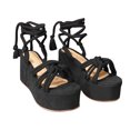 thumbnail image 2 of SMihono Sandals Womens Summer Plus Size Summer Ladies Women Shoes Flat Bottom Slope Heel Wrap And Crossed Hemp Rope Sandals Slipper On Clearance, 2 of 4