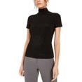 thumbnail image 1 of Anne Klein Haut à Manches Courtes Col Montant pour Femmes, Anne Noir, Très Petit, 1 of 3