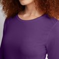 thumbnail image 2 of Hanes T-Shirt à Manches Longues Col Rond pour Femmes , Splendeur Violette - Petit, 2 of 6