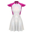 thumbnail image 3 of iiniim Costume d'Alien de l'Espace pour Femmes, Tenue de Cosplay de Robot Astronaute à Paillettes, Robe Trapèze Évasée Mini, Rose Vif, P, 3 of 7