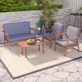 thumbnail image 4 of Costway 4 PCS Patio Conversation Set Acacia Wood Sofa Coffee Table with Cushioned Seat, 4 of 10