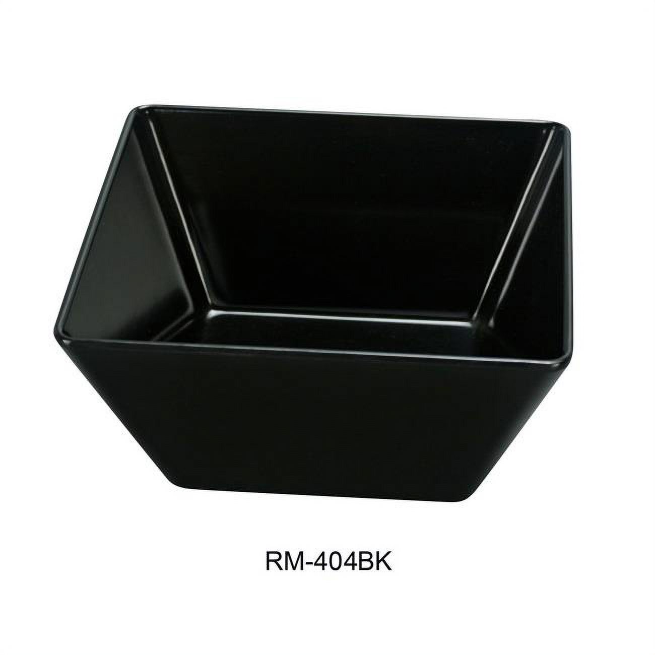 Yanco Rome Square Melamine Bowl, 10 oz Capacity, Black, Pack of 72