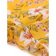 thumbnail image 5 of INSPIRE CHIC Women's Saint Patrick's Day Floral Print Chiffon Ruffle 3/4 Sleeve Flowy Blouse Yellow XL, 5 of 5