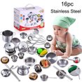 thumbnail image 5 of 16 Pcs Set Kids Play House Kitchen Toys Cookware Cooking Utensils Pots Pans Gift, 5 of 5