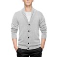 thumbnail image 1 of Matchstick Men's Stand Collar Long Sleeves Shawl Breasted Cardigan Sweater, 1 of 1