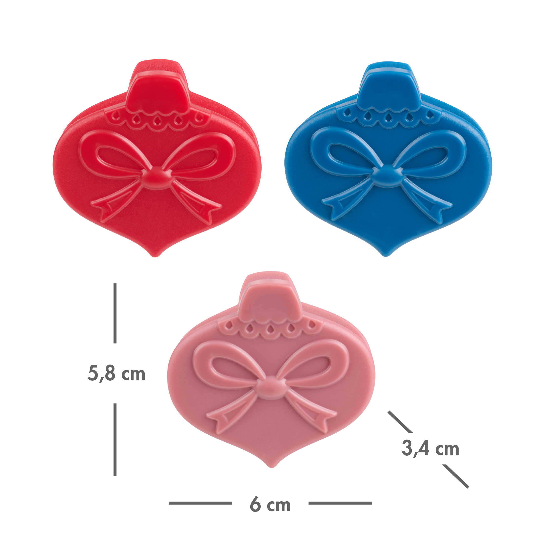3-Pack Holiday Time Magnetic Bag Clips, Ornament Shape