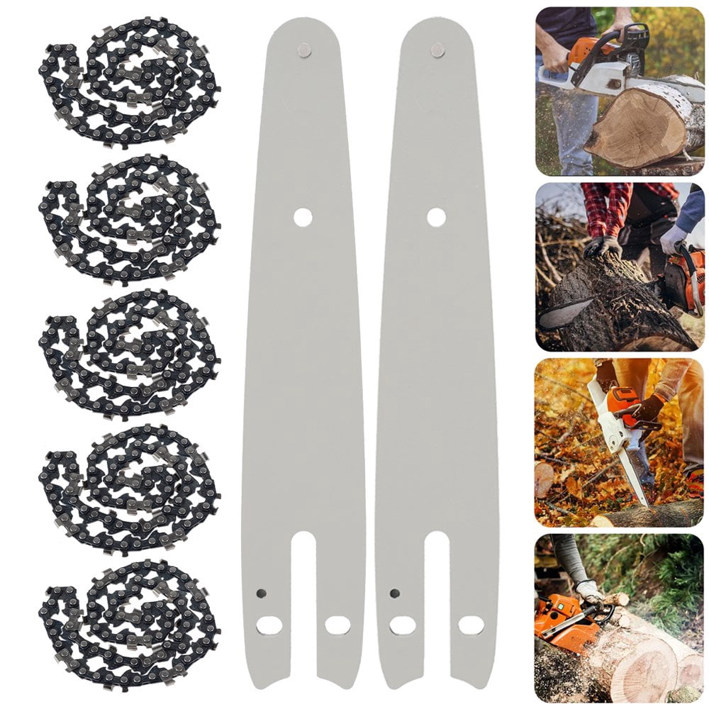 Tronçonneuse en Carbure de Chaîne 6 Pouces Mini Tronçonneuse Chaîne Résistante à l'Usure Tronçonneuse Robuste Guide-Chaîne Barre Charpentier Outil de Menuiserie pour la Coupe de Branches en Bois