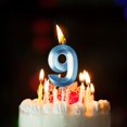 thumbnail image 2 of Hearth & Gear Birthday Candles Extended Big Number Candle Multicolor 3D Design Cake Topper Decoration For Any Celebration Glass Candle Stand 3-wick Candle Holder Tall Candle Stand Table Top Candle, 2 of 7