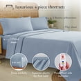 thumbnail image 4 of California Design Den - Luxury Sheets Bed 100% Cotton, 600 Thread Count, Deep Pocket, Snug Fit, Soft & Crisp Best Bedsheet Set with Sateen Weave, 4 of 5