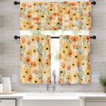 thumbnail image 1 of Watercolor Floral Kitchen Curtains Yellow Window Curtains Valance and Tier Set 36 Inch, Farmhouse Flowers Rod Pocket Short Tier Curtain, Rustic Small Cafe Curtains for Kitchen Decor, 1 of 5