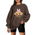 thumbnail image 1 of 2023 Chandail en Molleton de Mode pour Femmes 50 % de Rabais Liquidation Classique Décontracté Nouvel An Chandail de Mode Lapin Col Rond Manches Longues Sans Capuche Chandail Ample, 1 of 3