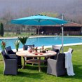 thumbnail image 1 of Costway 11' Patio Cantilever Offset Umbrella 360Degree Rotation Outdoor Tilt W/Base Turquoise, 1 of 8