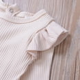 thumbnail image 3 of Faithtur Baby Boy Girl Long Sleeve Romper Ruffled Solid Color Bodysuit, 3 of 6