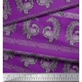 thumbnail image 3 of Soimoi Rayon Fabric Peacock Block Print Sewing Fabric Yard 56 Inch Wide, 3 of 3