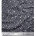 thumbnail image 1 of Soimoi Crepe Silk Fabric Leaves & Floral Block Print Sewing Fabric Yard 42 Inch Wide, 1 of 3