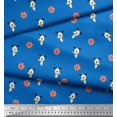 thumbnail image 3 of Soimoi Polyester Crepe Fabric Floral & Dog Cartoon Decor Fabric Printed Yard 52 Inch Wide, 3 of 3