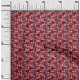 thumbnail image 2 of oneOone Popeline de Coton Rouge Tissu Floral Matière de Robe Tissu Imprimé Tissu au Mètre 56 Pouces de Large, 2 of 5