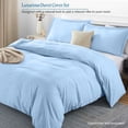 thumbnail image 2 of 500 TC 100% Egyptian Cotton Duvet Cover Zipper Closur Ultra Soft Durable and Fade Resistant Solid Pattern, 2 of 7