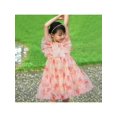 thumbnail image 4 of Girls Dress Floral Ruffle Tulle Skirt Flutter Flare Sleeve 10 Years, 4 of 7