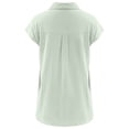 thumbnail image 2 of Blouse Décontractée d'Été pour Femmes à Manches Courtes, Boutonnée, Couleur Unie, Col Rabattu, T-Shirt, Hauts, 2 of 7