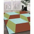 thumbnail image 3 of Ahgly Tapis Rectangulaire Lavable en Machine Intérieur Transitionnel Vert Clair, 3 Pieds x 5 Pieds, 3 of 7