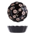 thumbnail image 1 of Qeeadeea Small Round Baking Dish Set Of 2, Colorful Ceramic Pie Pan, Round Ceramic Pie Plate-black-flower, 1 of 7